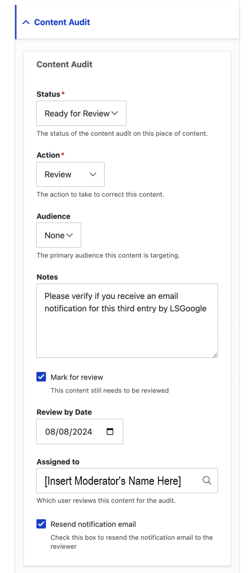 moderator instructions